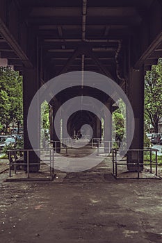 Under the above-ground railway path in Berlin