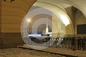 Zimnyaya kanavka. Peter and Paul Cathedral. New Year`s St. Petersburg. Russia. photo