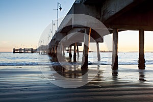 Under Belmont Shores Pier Long Beach Sunset photo