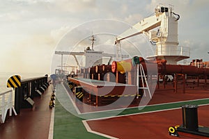 Under the blue sky and white clouds, sea sailing across the oil tanker, VLCC combined