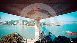 Under the bridge. Halong Bay, Vietnam