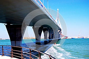 Under Bridge of La ConstituciÃ³n in Cadiz, Andalusia. Spain