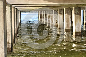 Under A Bridge That Is Over Water.