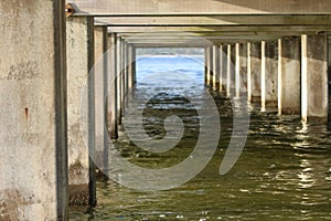 Under A Bridge That Is Over Water.