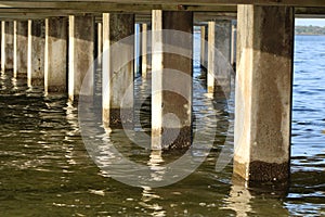 Under A Bridge That Is Over Water.