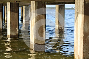 Under A Bridge That Is Over Water.