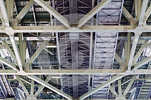 Under the bridged steel construction photo