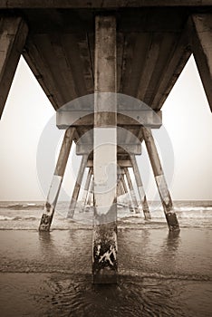 Under Concrete Beach Pier at Wrightsville Beach