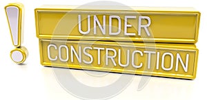 Under Construction - 3d banner, on white background