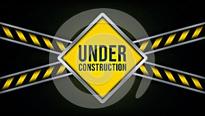 Under construction background with black and yellow stripes