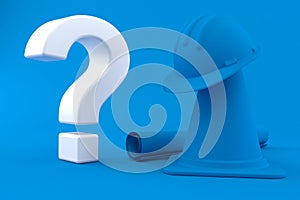 Under construction background with question mark