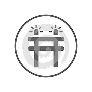 Under construction, Barrier icon / gray vector