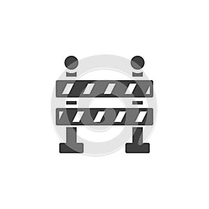 Under construction barrier vector icon