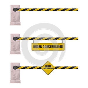 Under construction barrier vector illustration