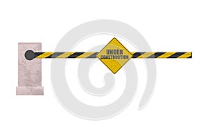 Under construction barrier vector illustration