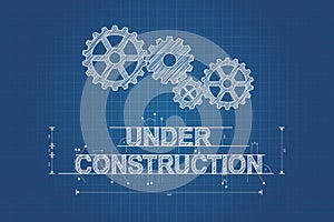 Under construction blueprint, technical drawing