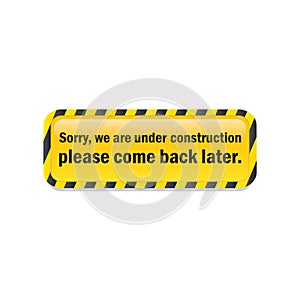 Under construction board. Vector illustration decorative background design