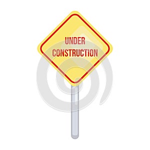 Under construction board. Vector illustration decorative design