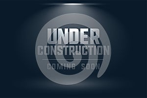 under construction coming soon spot light background