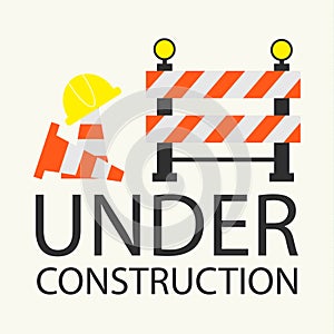 Under construction concept in flat design style