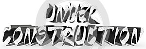 Under construction.3D rendering letters.