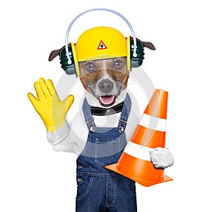 Under construction dog