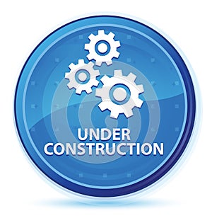 Under construction (gears icon) midnight blue prime round button