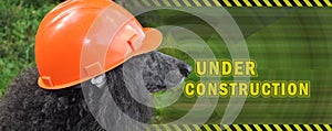 Under construction horizontal banner, web header