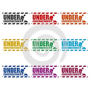 Under construction icon or logo, color set