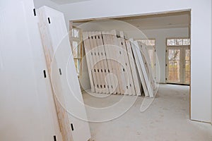 Under construction, installing material new home for repairs in an apartment is remodeling