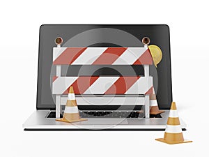 Under construction with Laptop