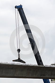 Under construction metro rail bridge in Kolkata