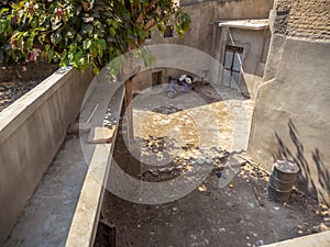 Under construction old abandoned ruined broken house in village town rural area in india.