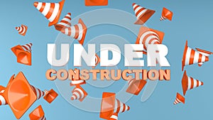 Under construction page background 3d rendering