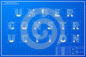 Under construction phrase scheme in blueprint style