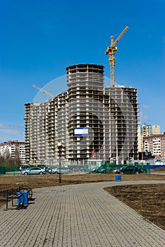 Under construction residential house