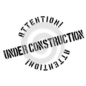 Under construction rubber stamp