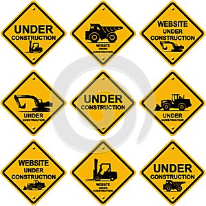 Under construction signs