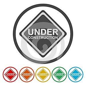 Under construction signs set