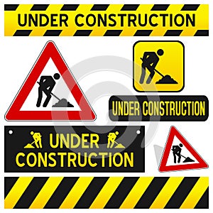 Under Construction Signs Set photo