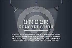 Under construction spot light background