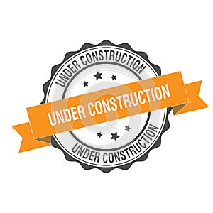 Under construction stamp illustration