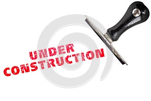 Under construction stamp text