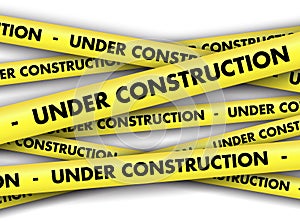 Under construction tape background