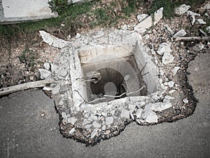 Under construction underground drain.