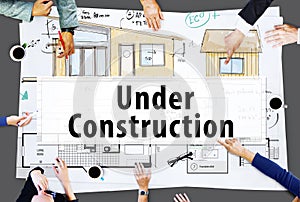 Under Construction Warning Building Architecture Concept