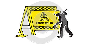Under Construction Yellow Sign Board