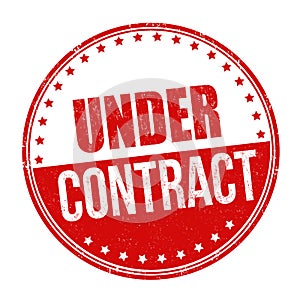 Under contract sign or stamp