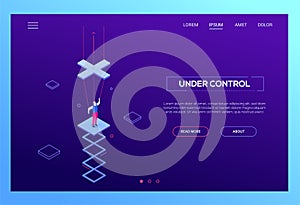 Under control - modern isometric vector website header