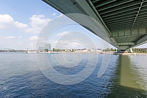 Under the Deutzer Bridge from the Rhine River